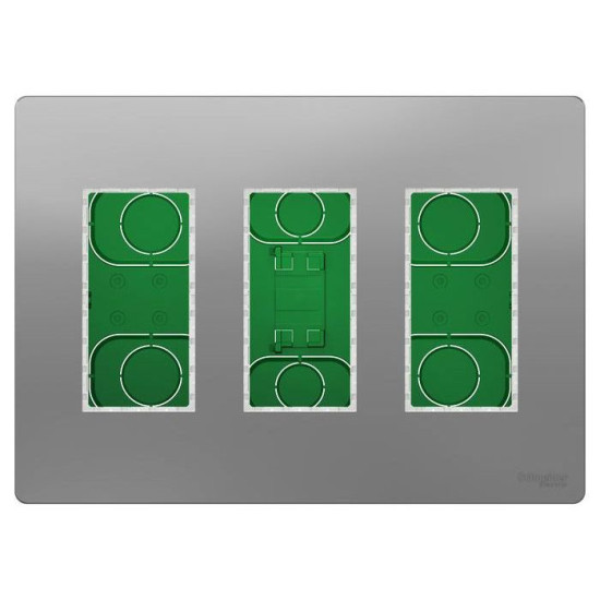 Вбудована коробка Schneider Electric NU173430 Unica System+ 3х2 (алюміній)