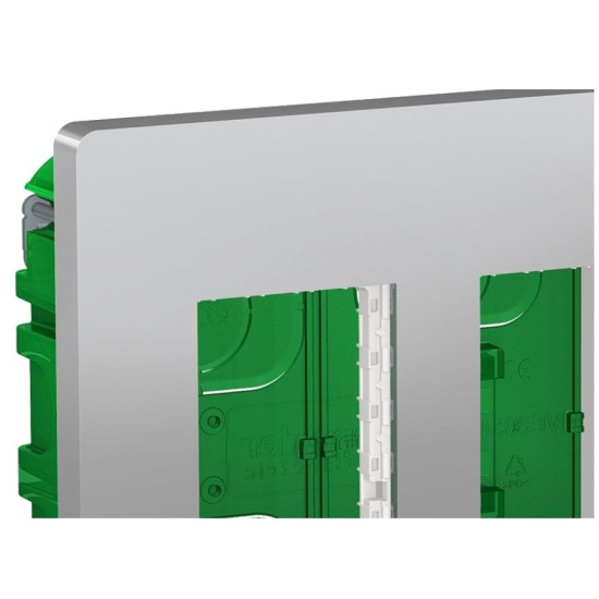 Вбудована коробка Schneider Electric NU173430 Unica System+ 3х2 (алюміній)