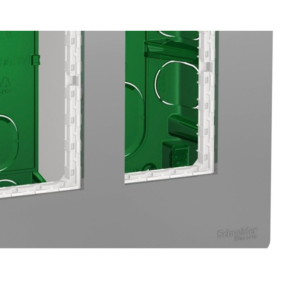Вбудована коробка Schneider Electric NU173430 Unica System+ 3х2 (алюміній)