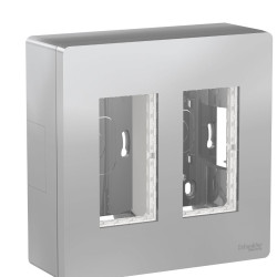 Накладна коробка Schneider Electric NU122430 Unica System+ 2х2 (алюміній)