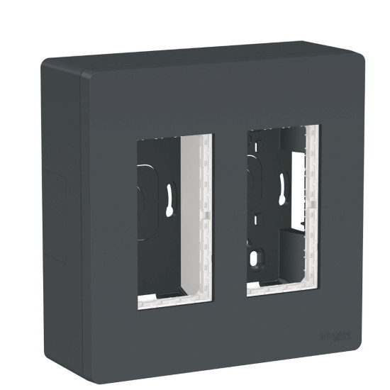Накладна коробка Schneider Electric NU122454 Unica System+ 2х2 (антрацит)