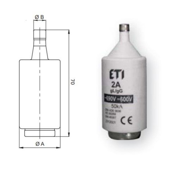 Запобіжник ETI 002313504 D III gG 10A/690V