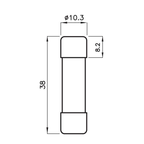 Запобіжник ETI 002625017 CH 10x38 gR-PV 2A 700V (50kA)