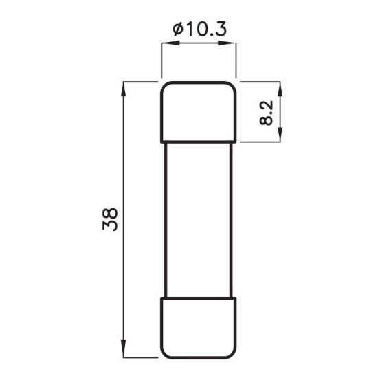 Запобіжник ETI 002625035 CH 10x38 gR-PV 25A 900V (50kA)