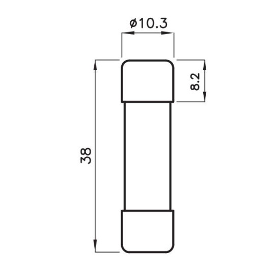 Запобіжник ETI 002625110 CH 10x38 gPV 7A 1000V (10kA) UL