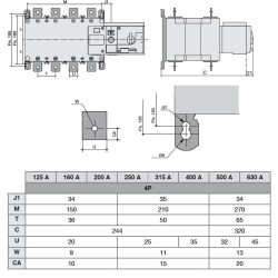 Корпусний перемикач Hager HIB412M з мотоприводом I-0-II 4P 125А