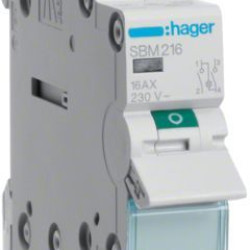 Вимикач навантаження Hager SBM216 2P 16А/230В з індикацією в обох положеннях