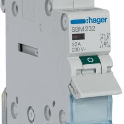 Вимикач навантаження Hager SBM232 2P 32А/230В з індикацією в обох положеннях