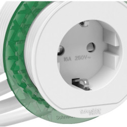 Розетковий блок Schneider Electric INS44000 1x(2К+З) (білий), що вбудовується в стіл.