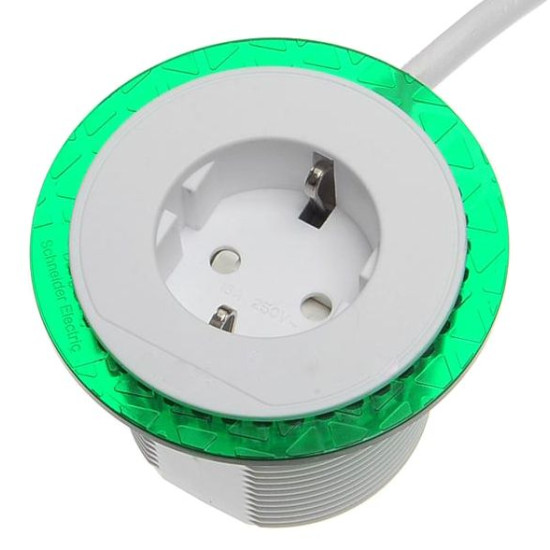 Розетковий блок Schneider Electric INS44000 1x(2К+З) (білий), що вбудовується в стіл.