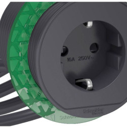 Розетковий блок Schneider Electric INS44001, що вбудовується в стіл, 1х(2К+З) (антрацит)