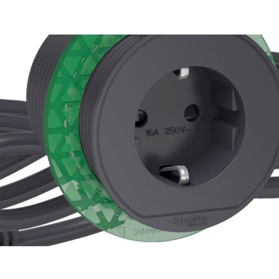 Розетковий блок Schneider Electric INS44001, що вбудовується в стіл, 1х(2К+З) (антрацит)