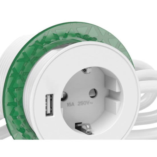Розетковий блок Schneider Electric INS44004 (2К+З)+USB тип А (білий), що вбудовується в стіл.