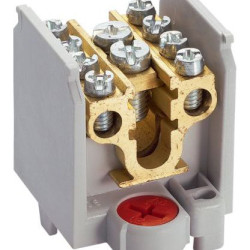 Клема Hager K65 1-полюсна 4 відводи перетину до 16/25мм² розмір 40x44x440мм