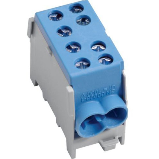 Модульний ввідний клемник Hager KH35N 1P 2x35²/2x25² 63А (синій)