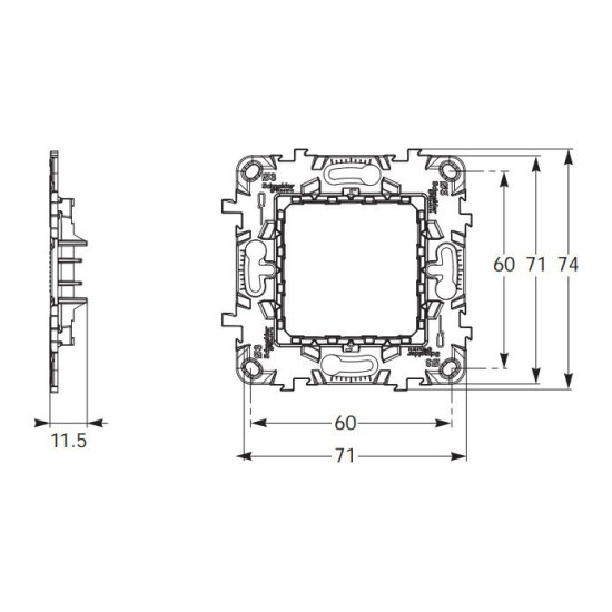 Супорт Schneider Electric NU7002P пластиковий 2М