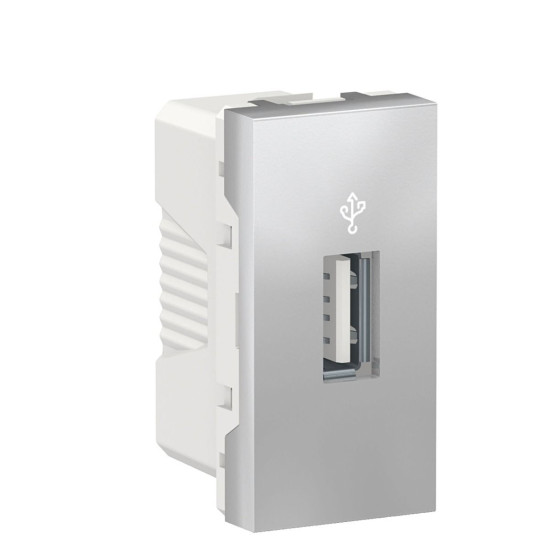 Розетка USB Schneider Electric NU342930 для передачі даних 1М (алюміній)