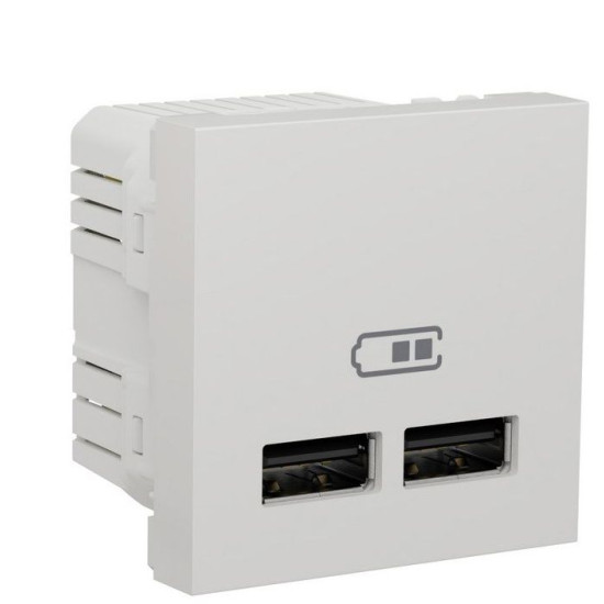 Подвійна USB розетка Schneider Electric NU341818 2.1А 2М (біла)