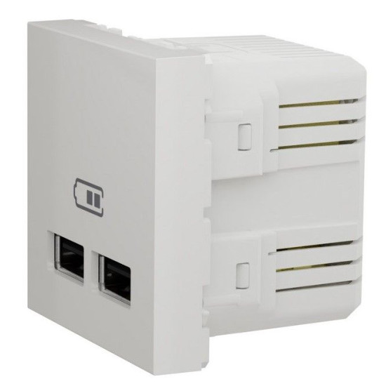 Подвійна USB розетка Schneider Electric NU341818 2.1А 2М (біла)