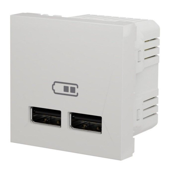 Подвійна USB розетка Schneider Electric NU341818 2.1А 2М (біла)