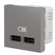 Подвійна USB розетка Schneider Electric NU341830 2.1А 2М (алюміній)