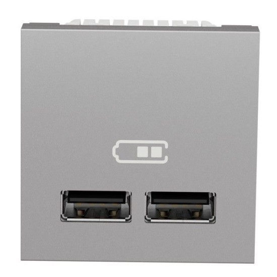 Подвійна USB розетка Schneider Electric NU341830 2.1А 2М (алюміній)