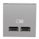 Подвійна USB розетка Schneider Electric NU341830 2.1А 2М (алюміній)