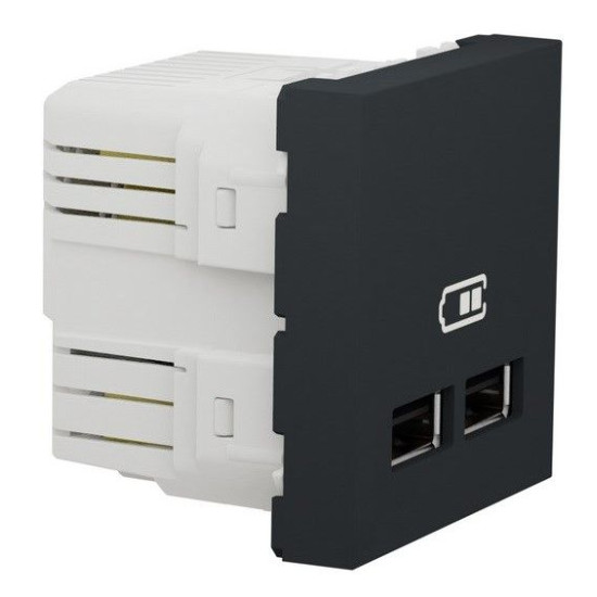 Подвійна USB розетка Schneider Electric NU341854 2.1А 2М (антрацит)