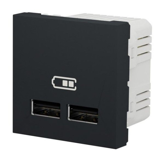 Подвійна USB розетка Schneider Electric NU341854 2.1А 2М (антрацит)