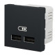 Подвійна USB розетка Schneider Electric NU341854 2.1А 2М (антрацит)