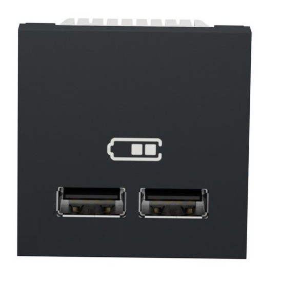 Подвійна USB розетка Schneider Electric NU341854 2.1А 2М (антрацит)