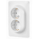 Подвійна розетка Schneider Electric NU206718 (гвинтовий затискач) (алюміній)