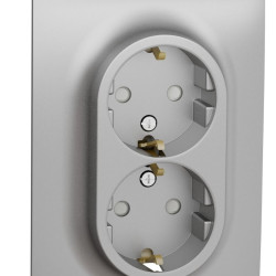 Подвійна розетка Schneider Electric NU206730 (гвинтовий затискач) (алюміній)