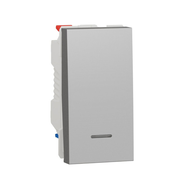 Одноклавішний перемикач Schneider Electric NU310330S із нейтраллю 10А 1М (алюміній)