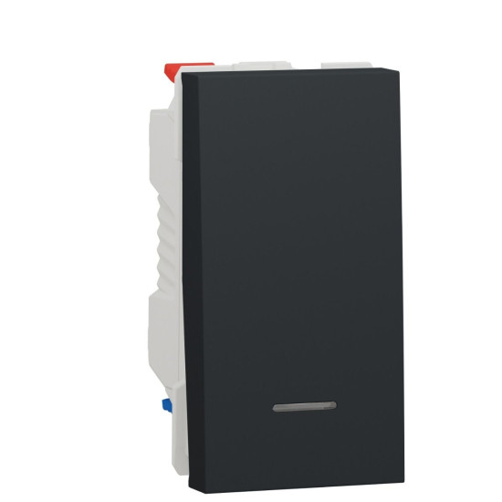 Одноклавішний перемикач Schneider Electric NU310354S з нейтраллю 10А 1М (антрацит)