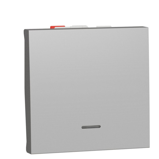Одноклавішний перемикач Schneider Electric NU320330S із нейтраллю 10А 2М (алюміній)