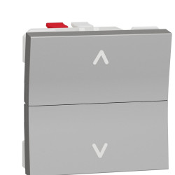 Двоклавішний вимикач Schneider Electric NU320730 для жалюзі (схема 4) 6А 2М (алюміній)