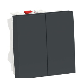 Двоклавішний перемикач Schneider Electric NU321354 (схема 6) 10А 2М (антрацит)