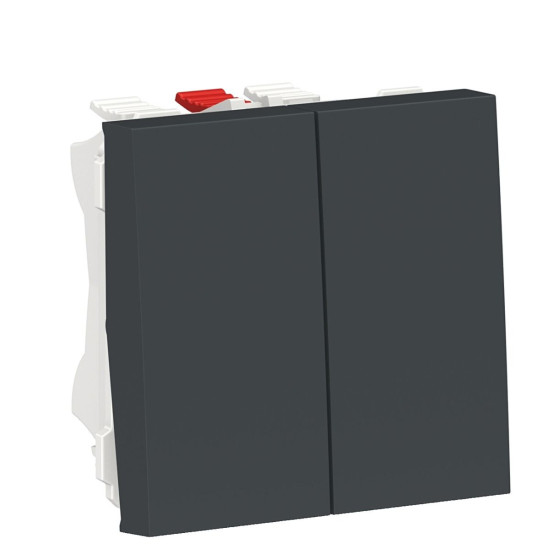 Двоклавішний перемикач Schneider Electric NU321354 (схема 6) 10А 2М (антрацит)