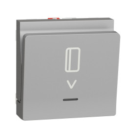 Картковий вимикач Schneider Electric NU328330 з підсвічуванням 10А 2М (алюміній)