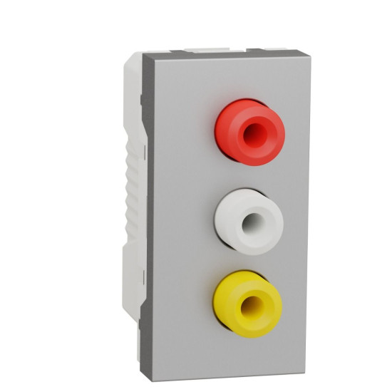 Аудіорозетка 3 RCA Schneider Electric NU343130 1М (алюміній)