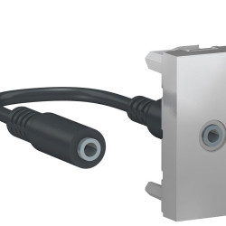 Аудіо розетка Schneider Electric NU343330 Mini jack 1М (алюміній)