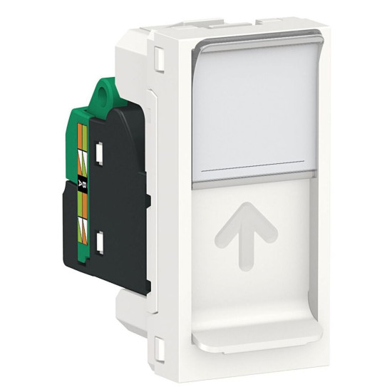 Одинарна комп'ютерна розетка Schneider Electric NU341018 RJ45 cat.5e UTP із полем для напису 1М (біла)