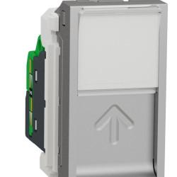 Одинарна комп'ютерна розетка Schneider Electric NU341030 RJ45 cat.5e UTP із полем для напису 1М (алюміній)