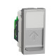 Одинарна комп'ютерна розетка Schneider Electric NU341030 RJ45 cat.5e UTP із полем для напису 1М (алюміній)