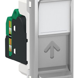 Одинарна комп'ютерна розетка Schneider Electric NU341030 RJ45 cat.5e UTP із полем для напису 1М (алюміній)
