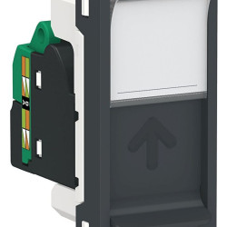 Одинарна комп'ютерна розетка Schneider Electric NU341054 RJ45 cat.5e UTP з полем для напису 1М (антрацит)