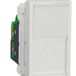 Одинарна комп'ютерна розетка Schneider Electric NU341218 RJ45 cat.5e STP із полем для напису 1М (біла)