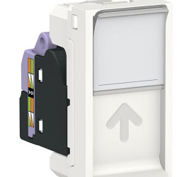 Одинарна комп'ютерна розетка Schneider Electric NU341418 RJ45 cat.6 UTP із полем для напису 1М (біла)