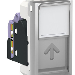 Одинарна комп'ютерна розетка Schneider Electric NU341630 RJ45 cat.6 STP із полем для напису 1М (алюміній)